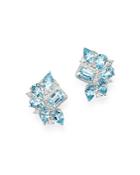 Bloomingdale's Aquamarine & Diamond Mosaic Earrings In 14k White Gold - 100% Exclusive