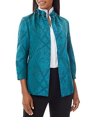 Misook Jacquard Mock Neck Jacket