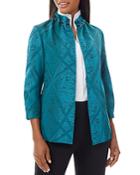 Misook Jacquard Mock Neck Jacket