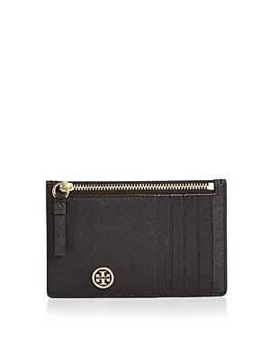 Tory Burch Robinson Zip Leather Slim Card Case