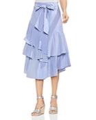 Vince Camuto Tiered Striped Midi Skirt