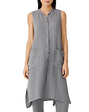 Eileen Fisher Mandarin Collar Long Sleeveless Shirt