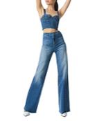 Alice And Olivia Gorgeous High Rise Flare Jeans In Best Intention
