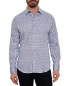 Robert Graham Barrington Cotton Stretch Geo Print Classic Fit Button Down Shirt