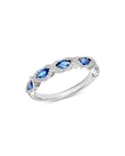 Bloomingdale's Blue Sapphire & Diamond Band Ring In 14k White Gold - 100% Exclusive