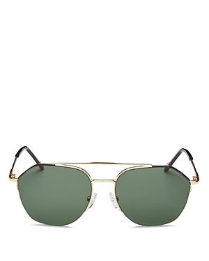 Le Specs Luxe Unisex Ilky Brow Bar Aviator Sunglasses, 57mm