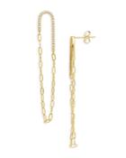 Argento Vivo Pave & Chain Loop Drop Earrings In 14k Gold Plated Sterling Silver