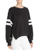 Sundry Side-zip Striped-sleeve Sweatshirt