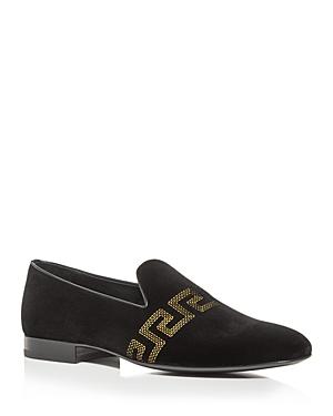 Versace Men's Greca Embroidered Loafers