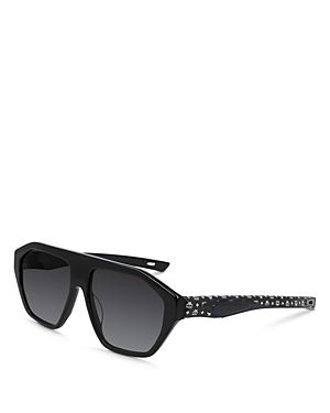 Mcm Unisex Sports-inspired Leather Temple Aviator Sunglasses, 57mm