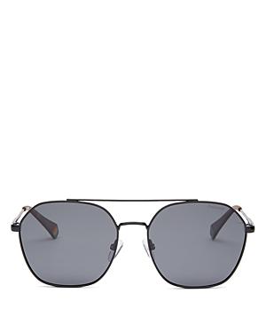 Polaroid Unisex Polarized Brow Bar Aviator Sunglasses, 57mm