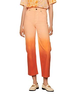 Sandro Rodrigue Dip Dyed Straight Leg Jeans In Orange