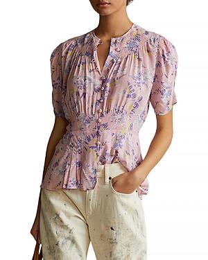 Polo Ralph Lauren Smocked Floral Blouse