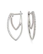 Bloomingdale's Diamond Hoop Earrings In 14k White Gold, 0.25 Ct. T.w. - 100% Exclusive