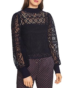1.state Crochet Lace Mock-neck Top