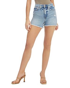 Good American Cut Off Denim Shorts In Blue685