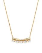Dana Rebecca Designs 14k Yellow Gold Sadie Pearl Baguette Diamond Curve Bar Necklace, 15.5