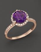 Amethyst And Diamond Halo Ring In 14k Rose Gold - 100% Exclusive