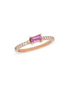 Bloomingdale's Pink Sapphire And Diamond Stack Ring In 14k Rose Gold - 100% Exclusive