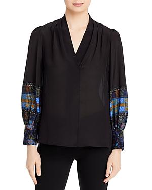 Kobi Halperin Aimee Silk Printed Sleeve Blouse