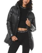 Michael Michael Kors Hooded & Quilted Cire Puffer Coat