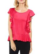 Vince Camuto Mixed Media Flutter Top