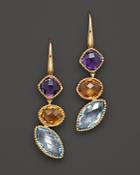 14k Yellow Gold And Multi Gem Drop Earrings - 100% Exclusive