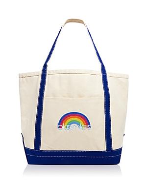 Bloomie's Rainbow Embroidered Cotton Tote Bag - 100% Exclusive