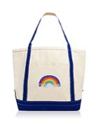 Bloomie's Rainbow Embroidered Cotton Tote Bag - 100% Exclusive