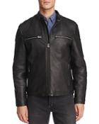 Cole Haan Leather Zip Moto Jacket