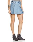 Free People Lace Up Denim Skirt