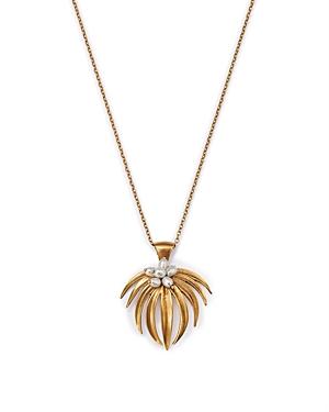 Annette Ferdinandsen Design 14k Yellow Cultured Pearl Palm Pendant Necklace, 18