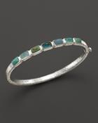 Ippolita Rock Candy Sterling Silver Small Horizontal 7-stone Bangle In Turquoise