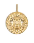 Marina B 18k Yellow Gold Soleil Emerald Accent Sun Coin Pendant