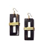 Tribe & Glory Brass-wrapped Rectangular Accent Drop Earrings