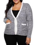 Belldini Plus Marled Knit Cardigan