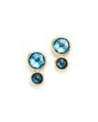 Marco Bicego 18k Yellow Gold Jaipur Mixed Blue Topaz Climber Stud Earrings - 100% Exclusive