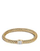 John Hardy Classic Chain 18k Gold Small Bracelet With Diamond Pave