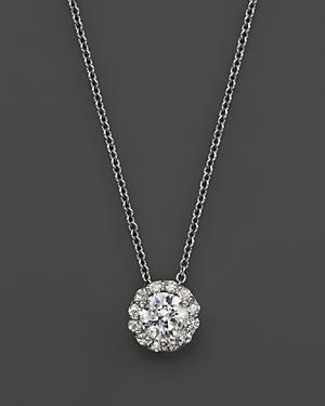 Certified Diamond Halo Pendant Necklace In 14k White Gold, 1.50 Ct. T.w. - 100% Exclusive