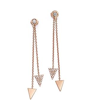 Diamond Pave Triangle Ear Jackets In 14k Rose Gold, .35 Ct. T.w. - 100% Exclusive