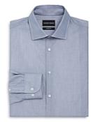 Emporio Armani Micro Print Regular Fit Button-down Shirt