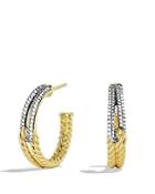 David Yurman Labyrinth Hoop Earrings With Diamonds In Gold