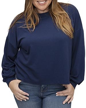 Maree Pour Toi Plus Crewneck Bishop Sleeve Top