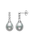 Bloomingdale's Cultured Freshwater Pearl & Diamond Drop Earrings In 14k White Gold - 100% Exclusive