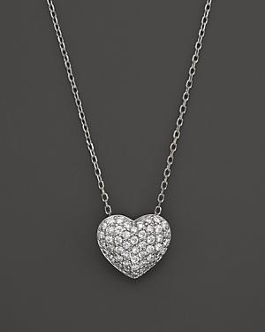 Diamond Heart Pendant In 14k White Gold. .33 Ct. T.w.