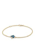 David Yurman Chatelaine Bracelet With Hampton Blue Topaz And Diamonds In 18k Gold