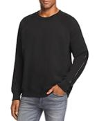 7 For All Mankind Faux Leather-trimmed Sweatshirt