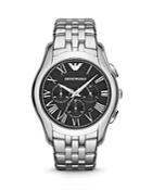 Emporio Armani Stainless Steel Black Dial Watch, 44.5mm