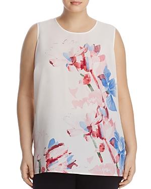 Vince Camuto Plus Poetic Bouquet Mixed Media Top