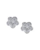 Gumuchian 18k White Gold Small Pave Diamond Floating G Boutique Daisy Stud Earrings